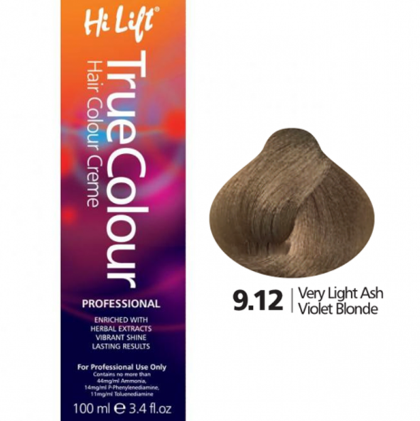 Hi Lift True Colour Permanent Hair Dye Cream Color 100gm Level 1 - 9