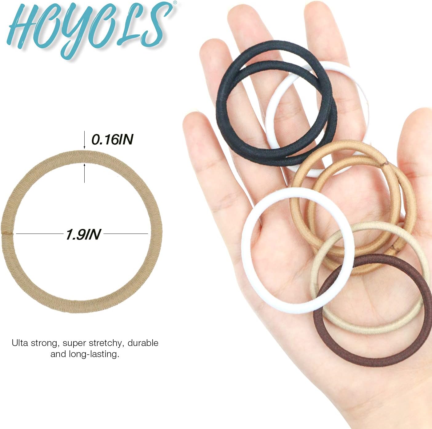 HBS No Metal Elastic Hair Ties - 25 Pk