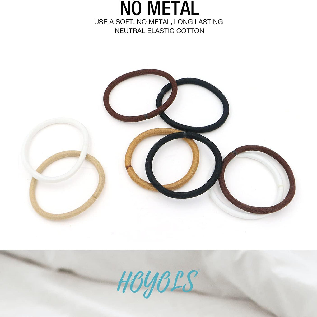 HBS No Metal Elastic Hair Ties - 25 Pk
