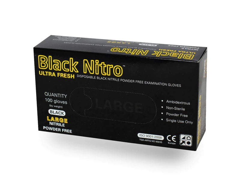 PPE Black Nitro Ultra Fresh Nitrile Gloves