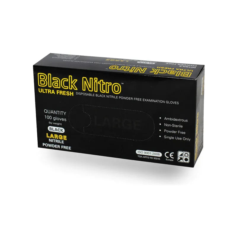 PPE Black Nitro Ultra Fresh Nitrile Gloves