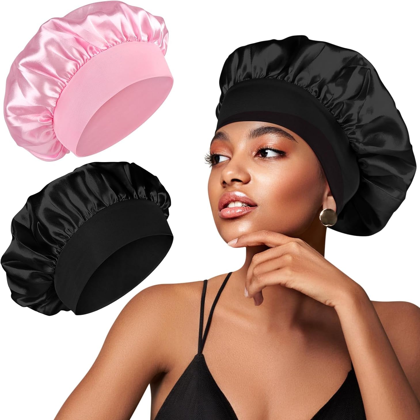 HBS Satin Hair Bonnet - 2 Pk