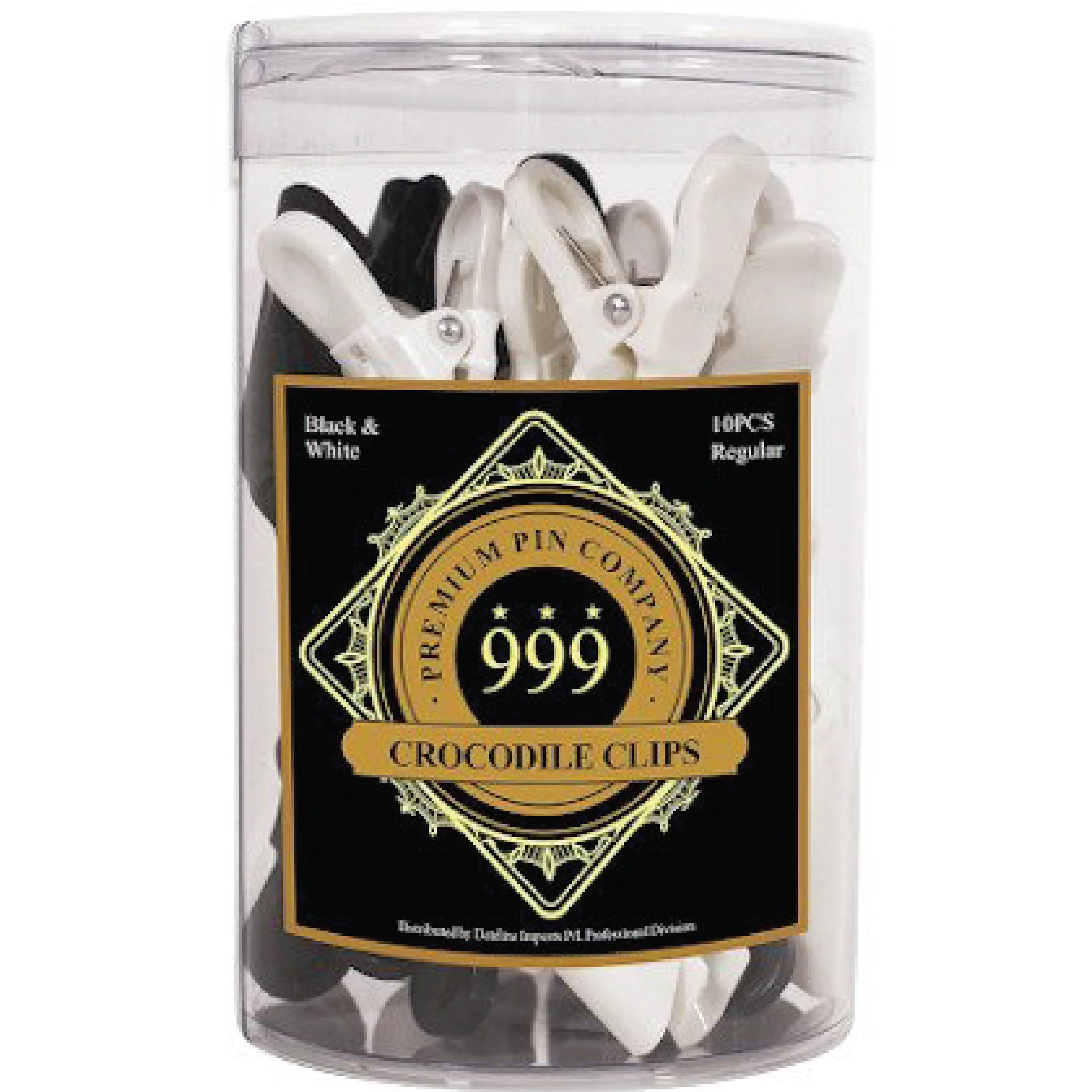 999 Crocodile Clips 6pk Blk/White