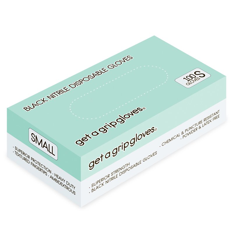 Get a Grip Gloves - Black Nitrile Gloves (100pcs)