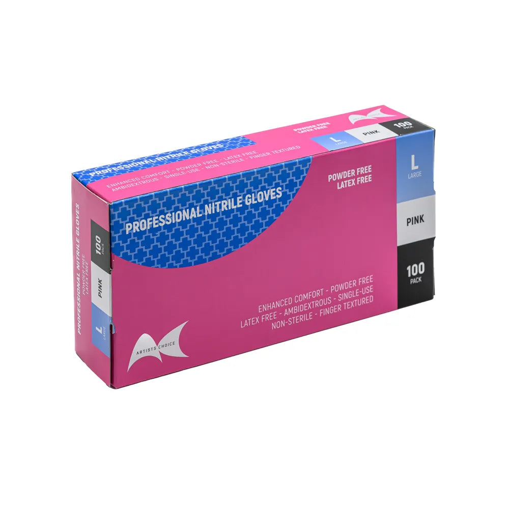 Artist Choice Pink Nitrile Gloves - 100pk