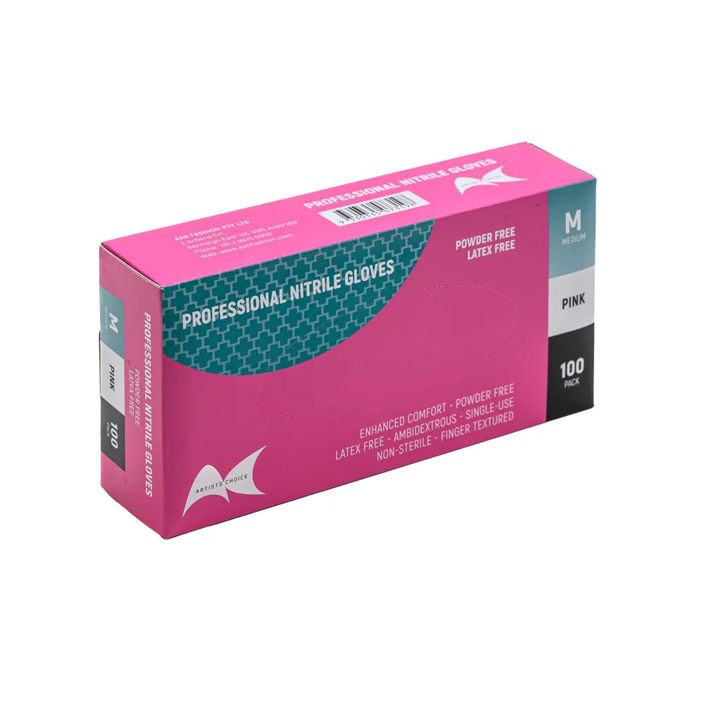 Artist Choice Pink Nitrile Gloves - 100pk