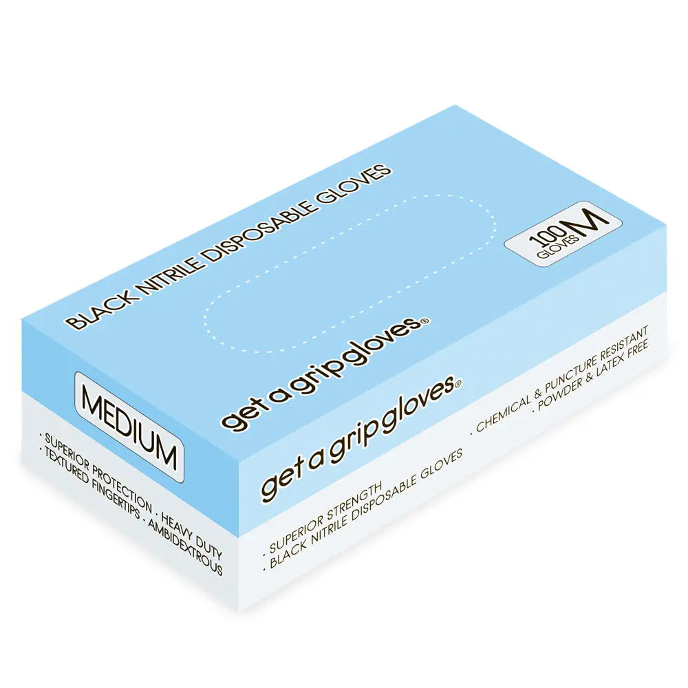 Get a Grip Gloves - Black Nitrile Gloves (100pcs)