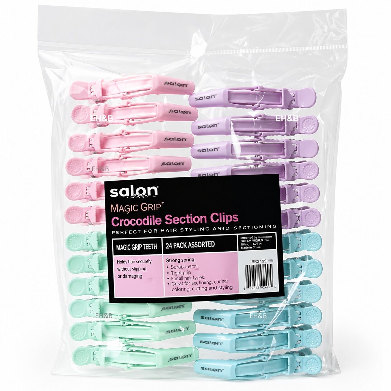 Salon Concepts Mega-Grip Croc Clips 24pk