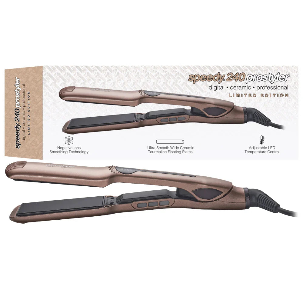 Speedy 240 ProStyler Hair Straightener – Wide Plate, Limited Edition Gold Colour