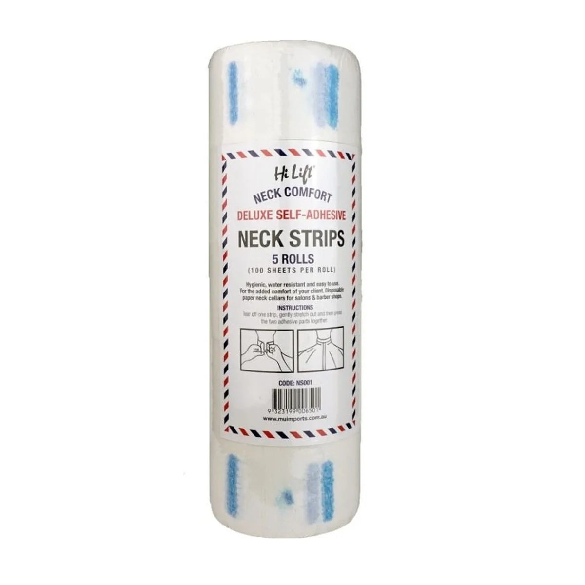 Hi Lift Deluxe Self Adhesive Neck Strips 5 Rolls x100 Sheets
