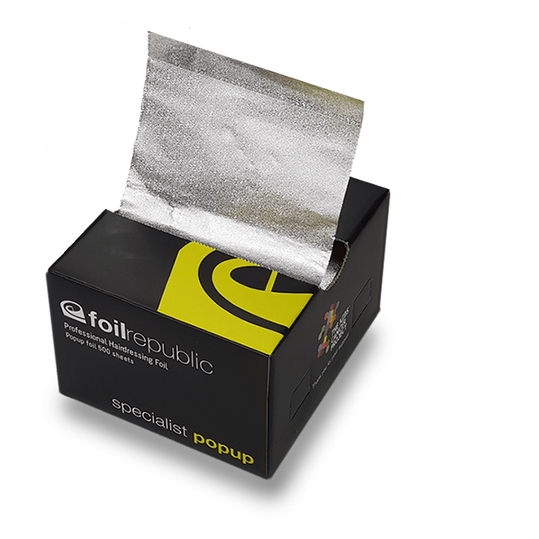 Foil Republic Pop-Up Silver Foil 500 Sheet Box 12.5cm x 28cm