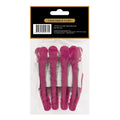 999 Crocodile Clip Rubberised 4pc Hot Pink