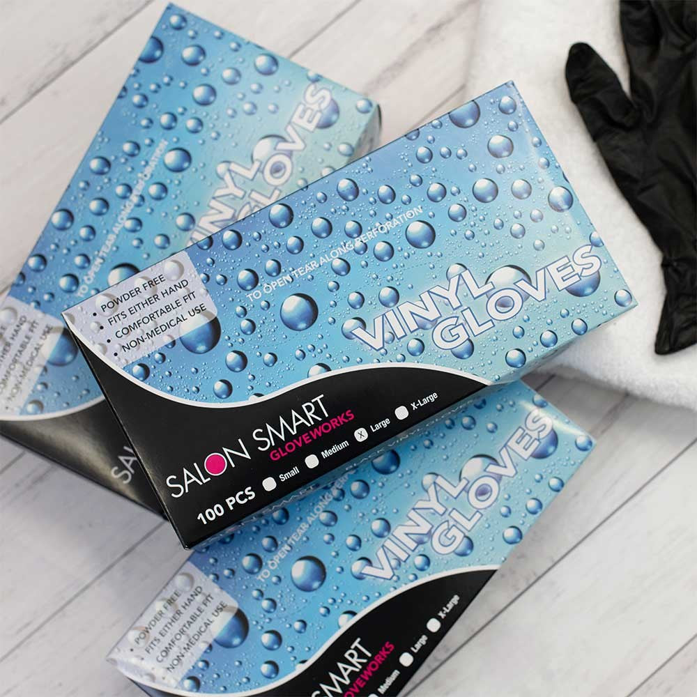 Salon Smart Black Vinyl Gloves