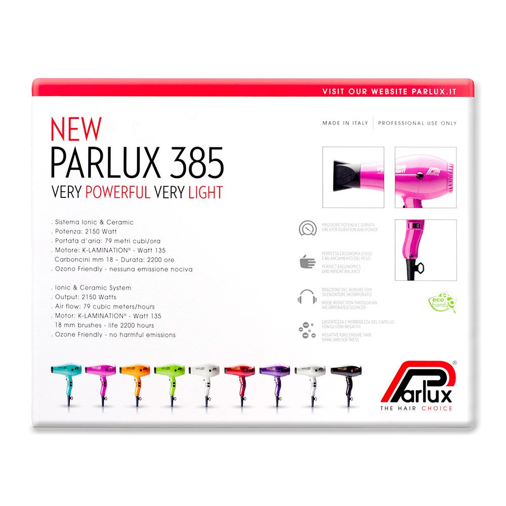 Parlux 385 Power Light Ceramic Ionic Hair Dryer 2150W