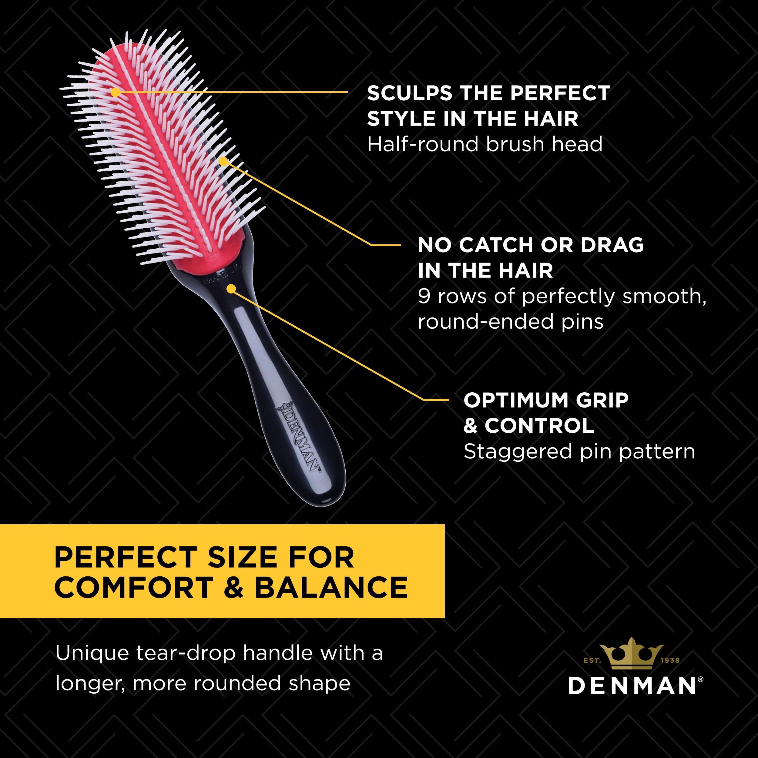 Denman D4 Classic Large Styler 9 Row Brush