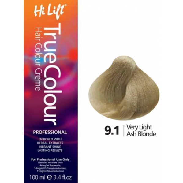 Hi Lift True Colour Permanent Hair Dye Cream Color 100gm Level 1 - 9