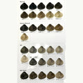 Hair colour chart with natural, intense natural, ash and ash violet shades.