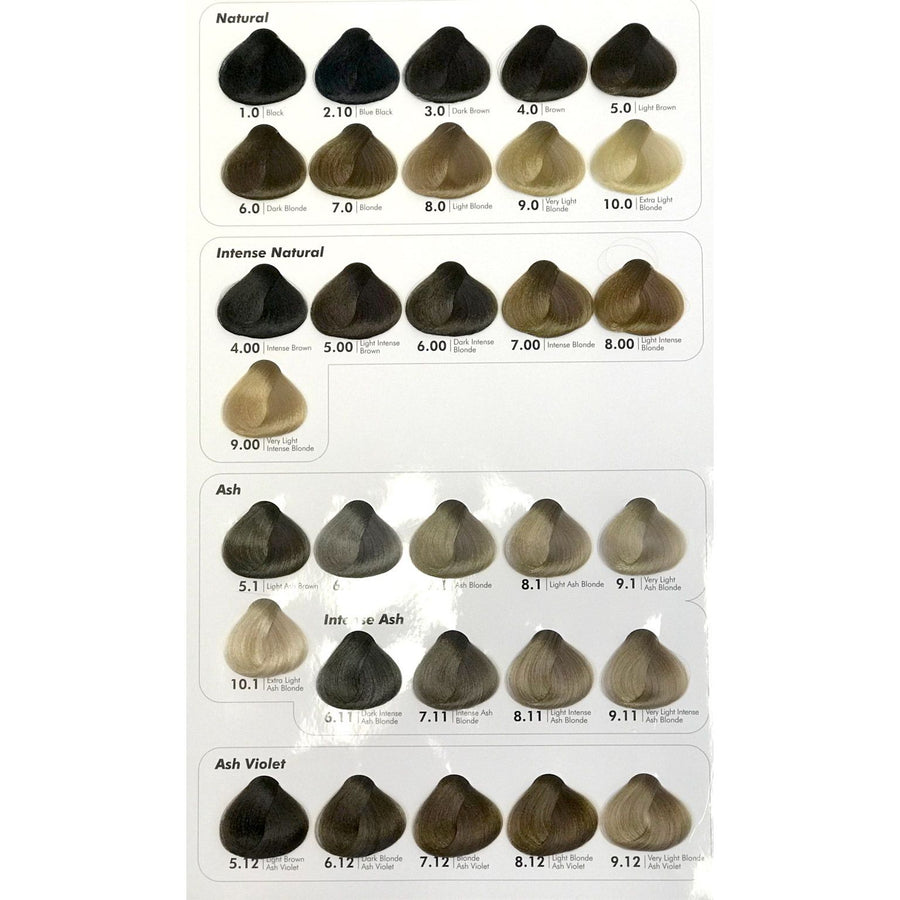 Ash Basic Color Ash Hair Color Chart