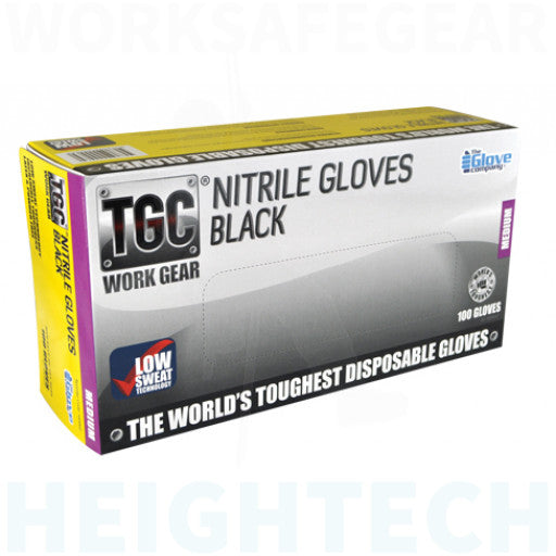 TGC Black Nitrile Gloves Box 100